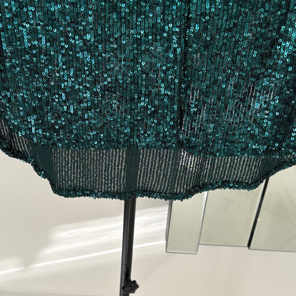 Catherine Malandrino Teal Sequin Blouse - Picture 6 of 8